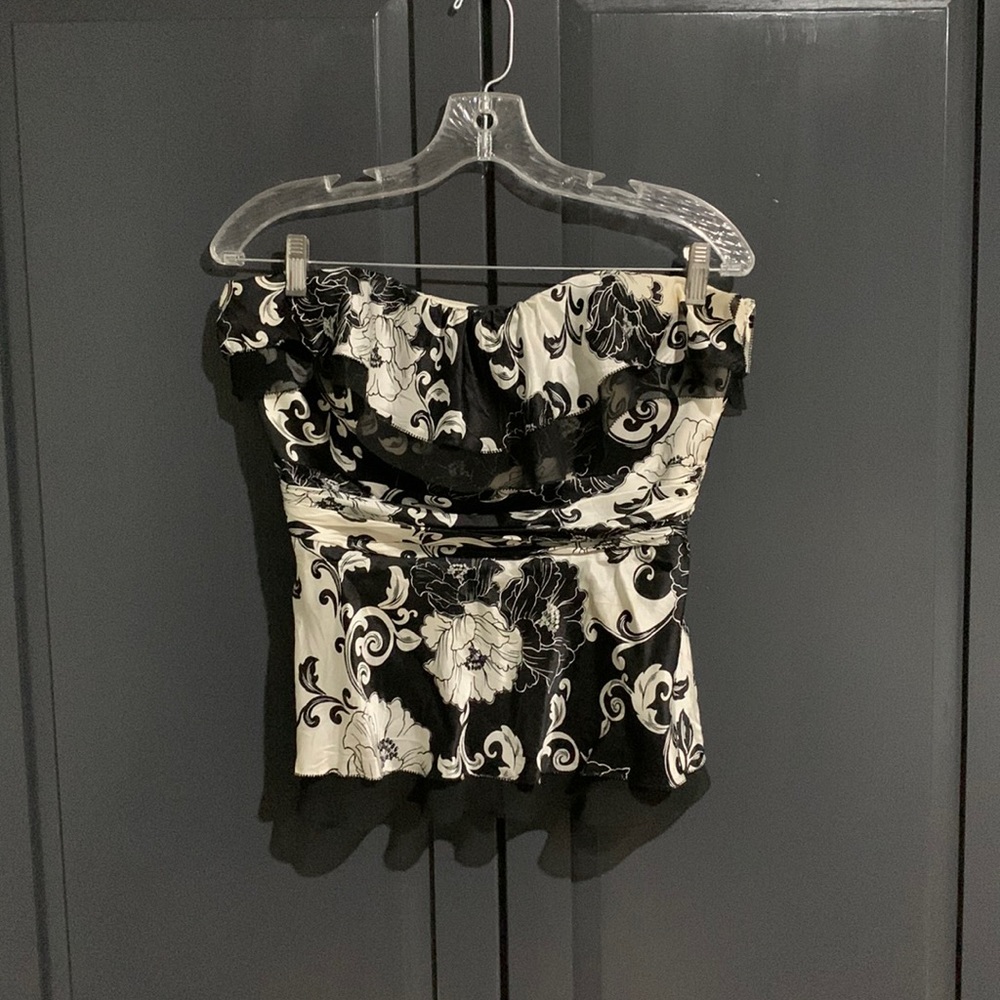 White House black market strapless silk top
